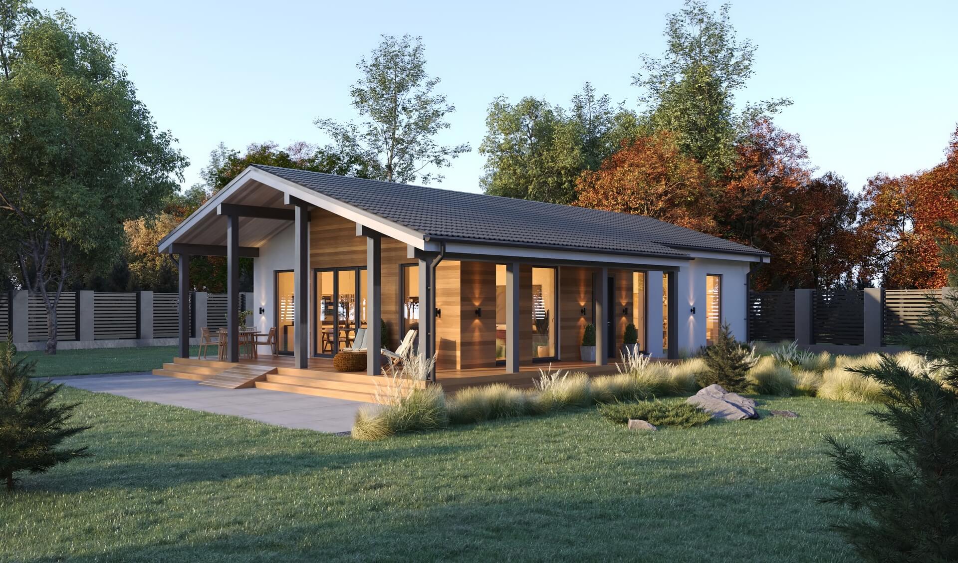 Кухня-гостиная боковая, терраса боковая 100 м²