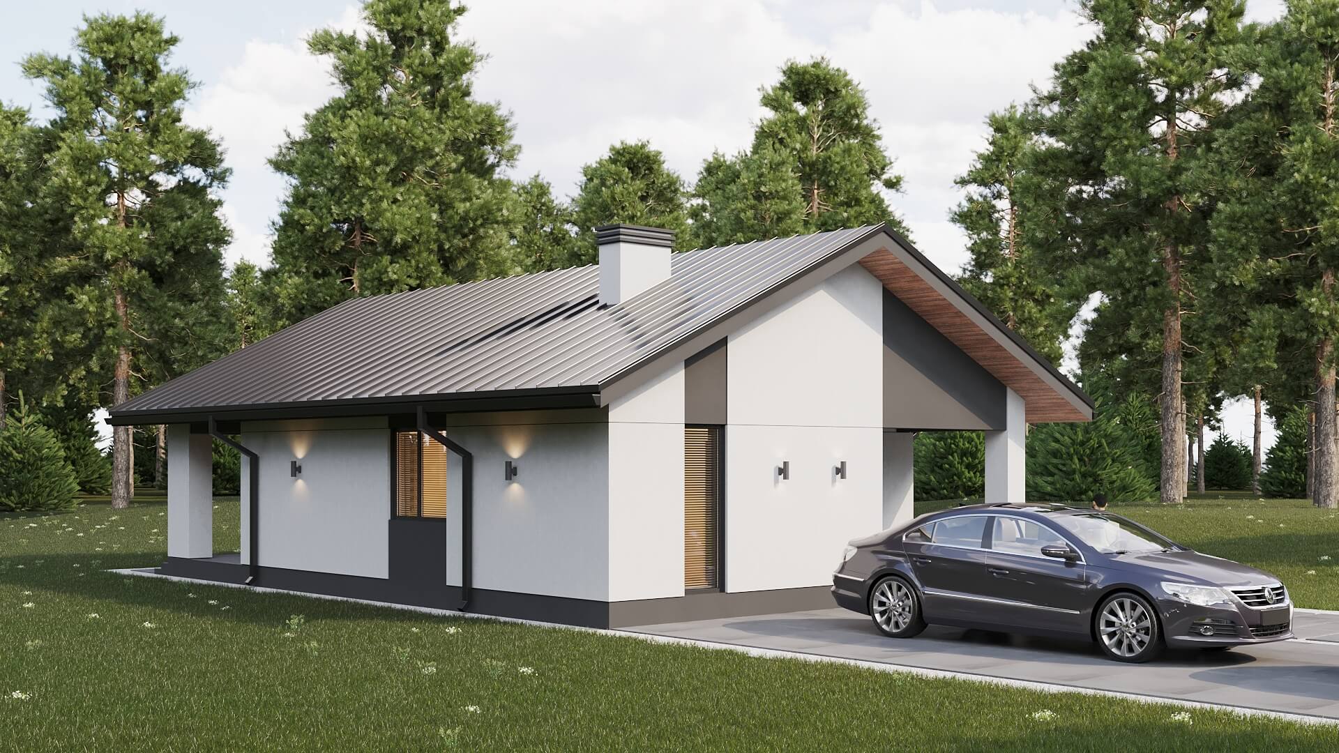 Гамвик ПазлХаус, крыша скатная