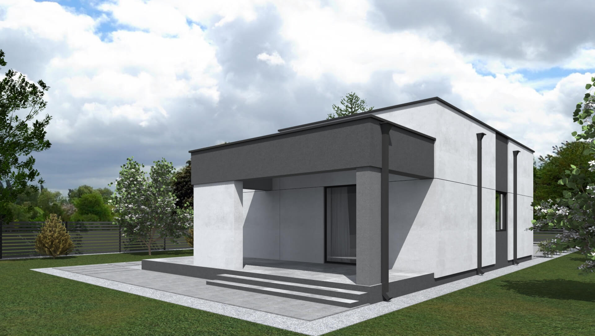 Гамвик ПазлХаус, крыша плоская