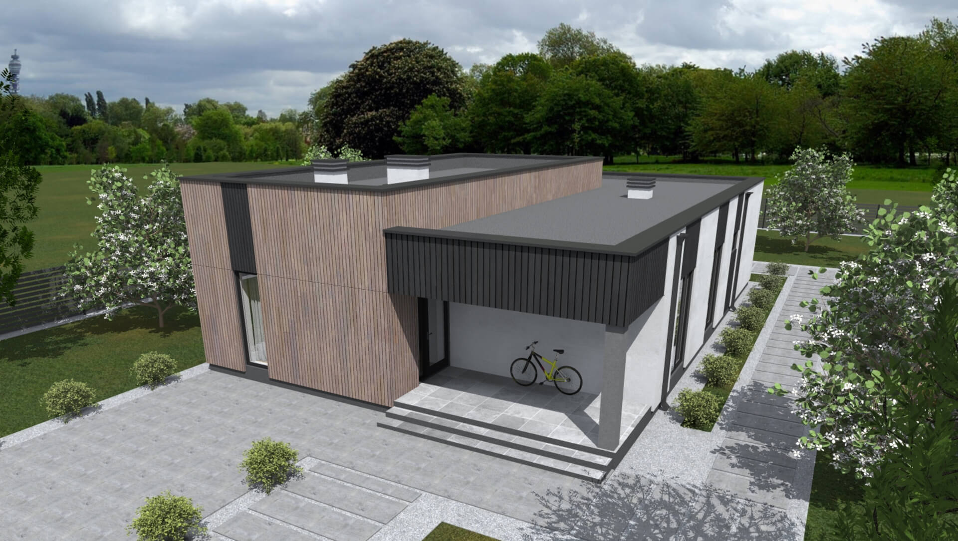 Йерке ПазлХаус, крыша плоская