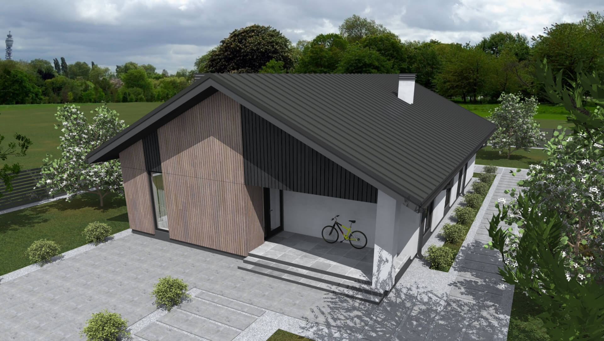 Йерке ПазлХаус, крыша скатная