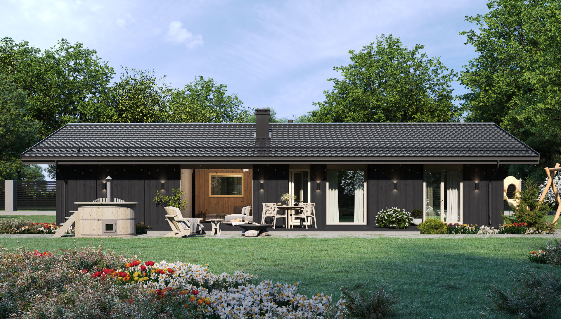 Милый дом 5, баня и 3 спальни 115м2