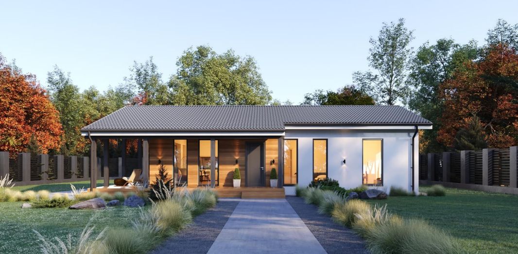 Кухня-гостиная боковая, терраса боковая 110 м² 