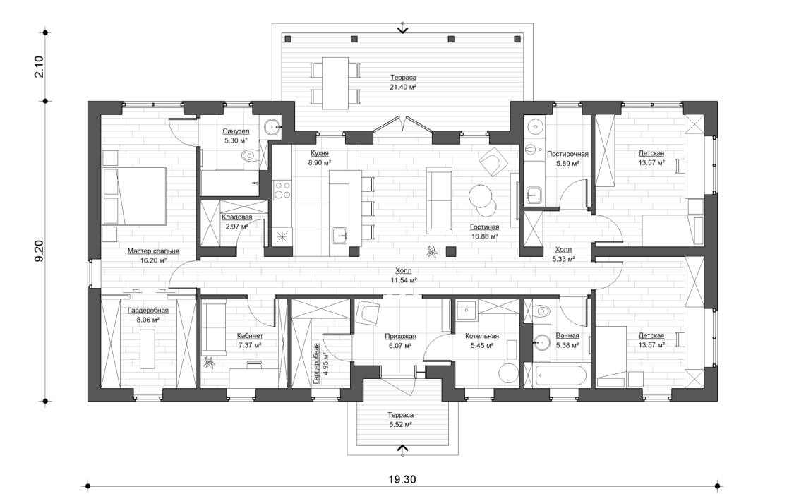 Планировочное решение 180 м²