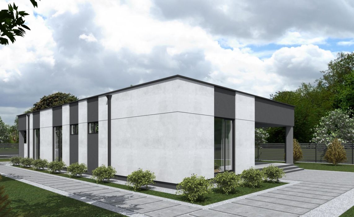 Тидберг ПазлХаус, крыша плоская